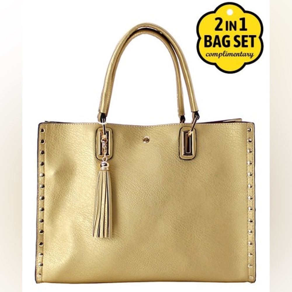 Fashion Faux Leather. 2-n-1 Tote Bag & Crossbody Bag